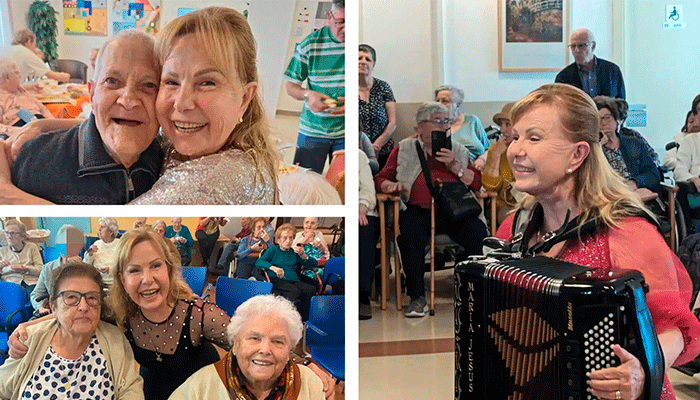 Gran éxito de los conciertos de María Jesús y su acordeón en residencias Amavir gracias a la iniciativa de Aramark