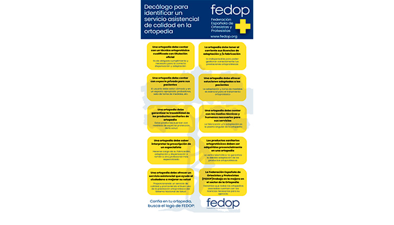 FEDOP lanza un decálogo para un servicio asistencial de calidad en ortopedia